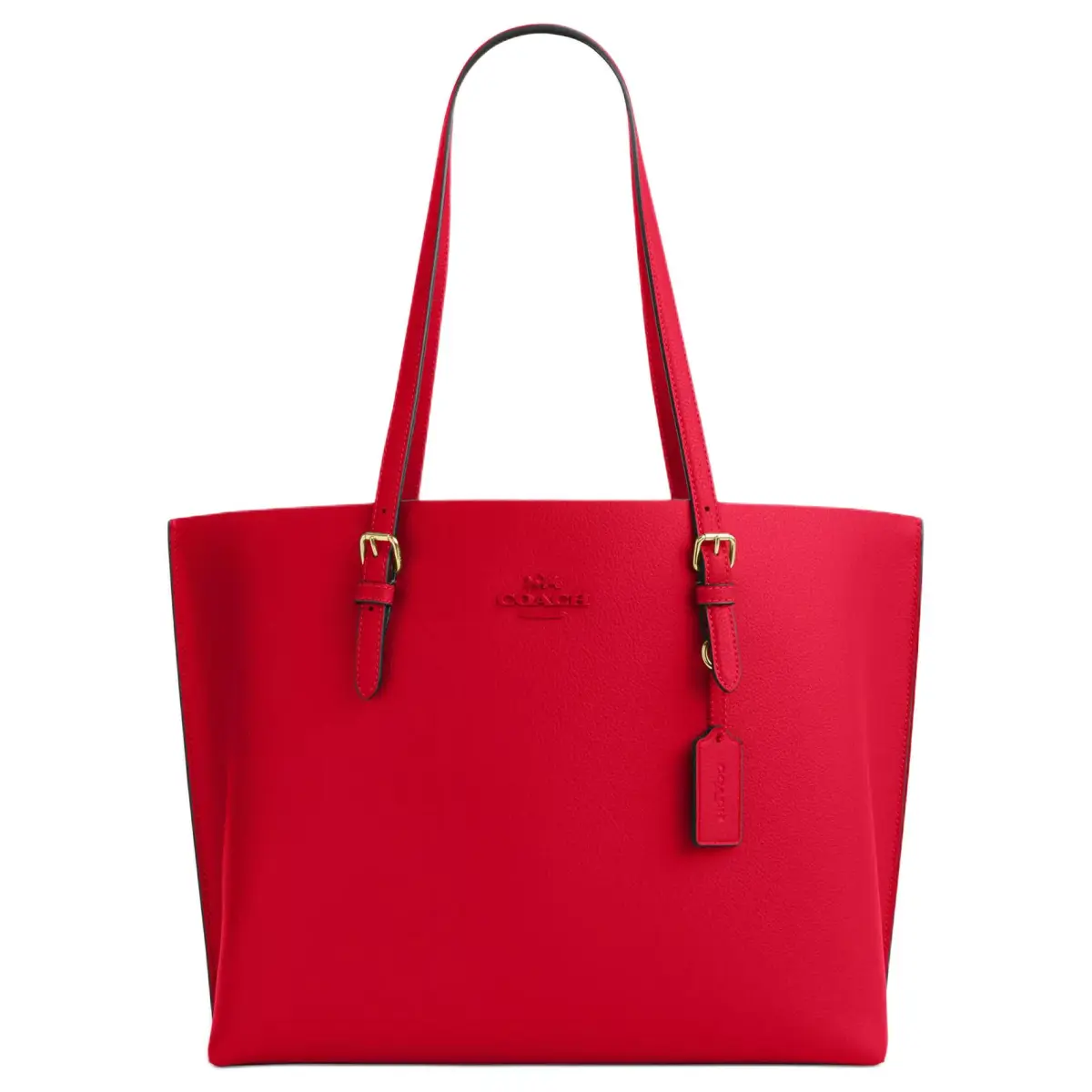 COACH Mollie Leather Tote Bag, Shopping Bag, Portable Shoulder Bags Large Women's Red