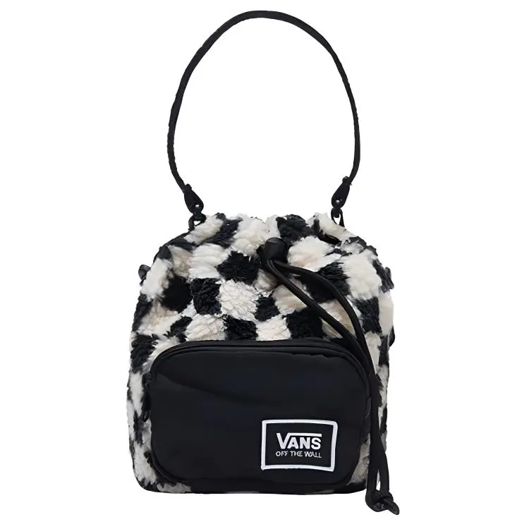 Vans Polyester Plush Bag, One Shoulder Handbag Regular Unisex Black White