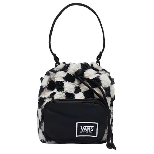 Vans Polyester Plush Bag, One Shoulder Handbag Regular Unisex Black White