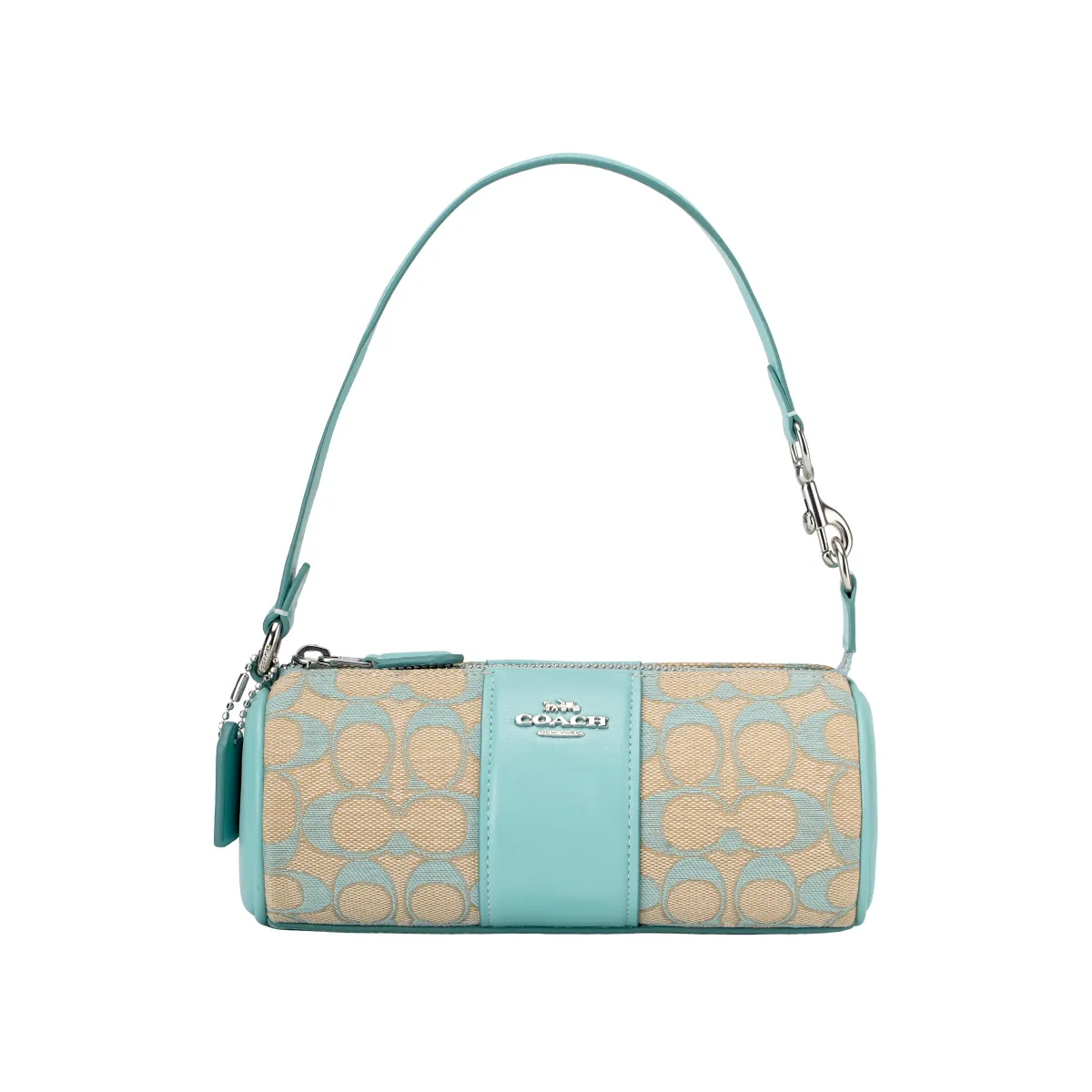 COACH Nolita Fabric With Leather Shoulder Bag Small Women's Green Multicolor