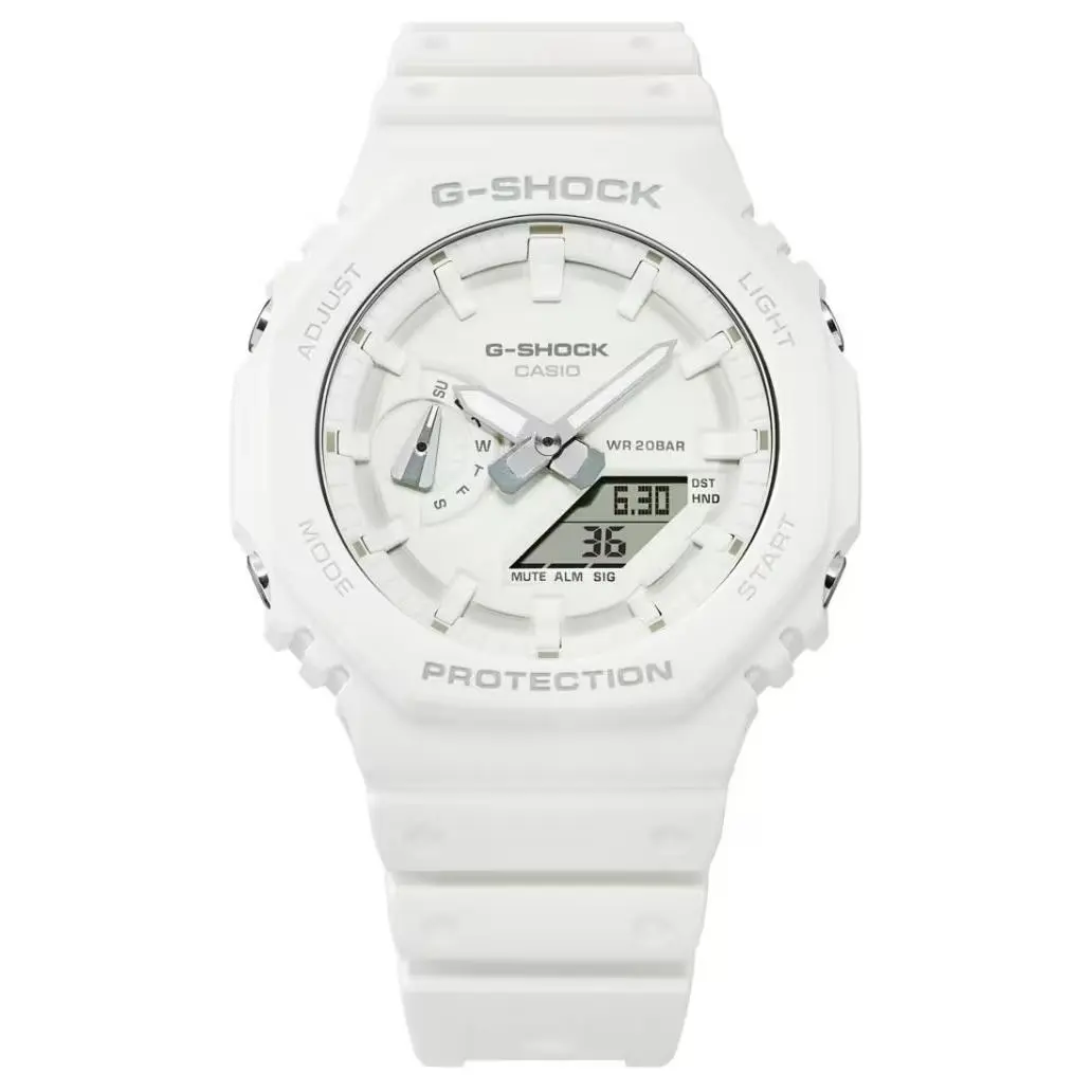 CASIO Men Liquid Crystal/Analog Dual Display Series White Watch GA2100-7A7