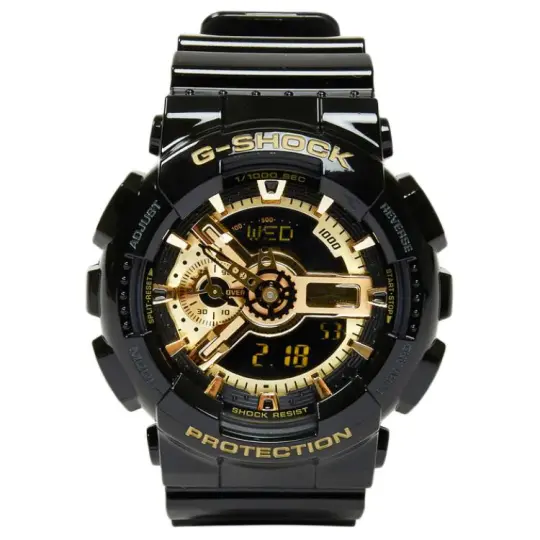 G SHOCK YOUTH Black Gold Quartz Movement Resin Strap Watch Men's Watches Black Dial