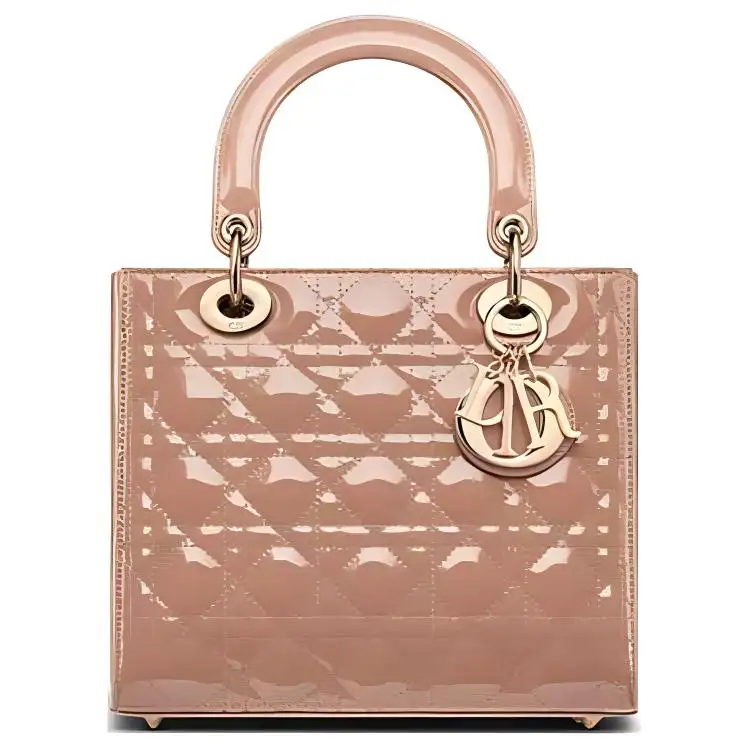DIOR Lady Dior Cow Leather Handbag, Shoulder Bag, Crossbody Bag Medium Women's Warm Taupe