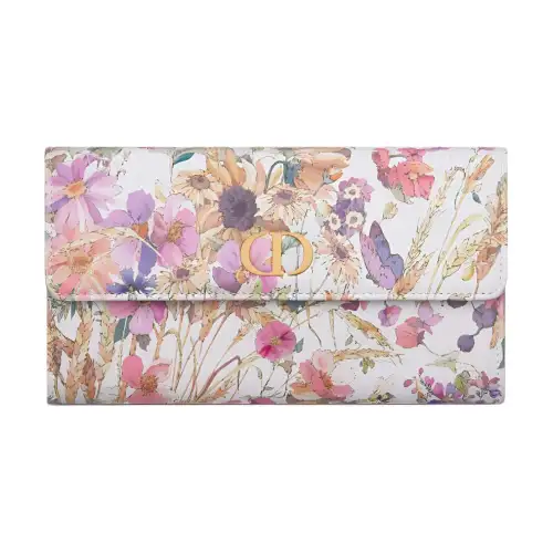 DIOR Caro Calfskin Wallet Women's Multicolor