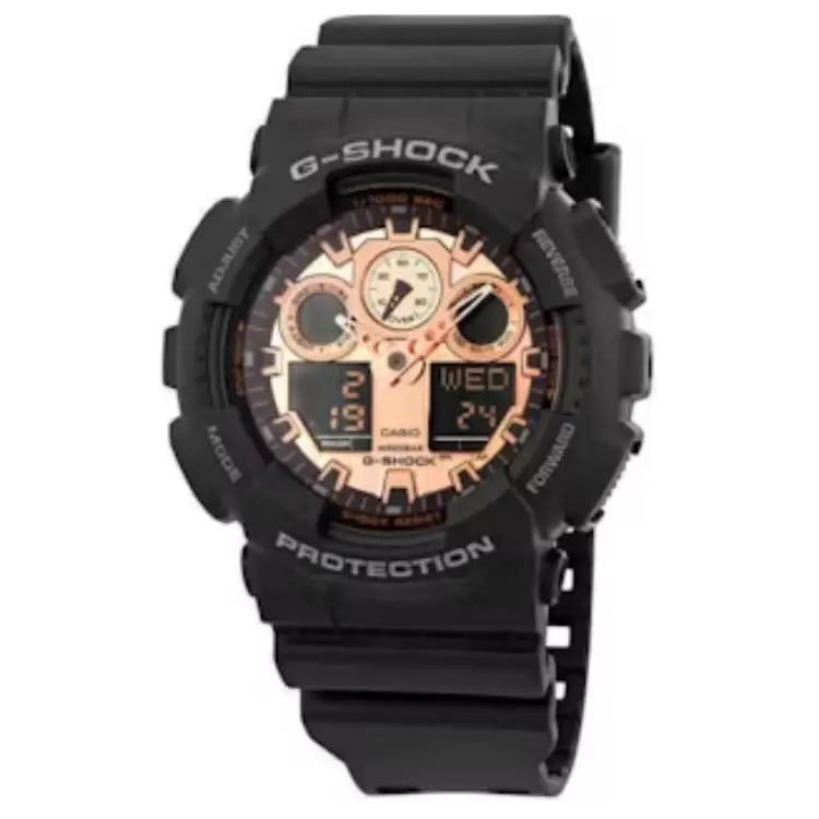 CASIO Men Liquid Crystal/Analog Dual Display Series Gold Watch GA-100MMC-1A