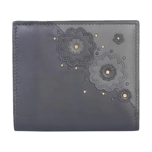 Bottega Veneta Leather Wallet Women's Gray