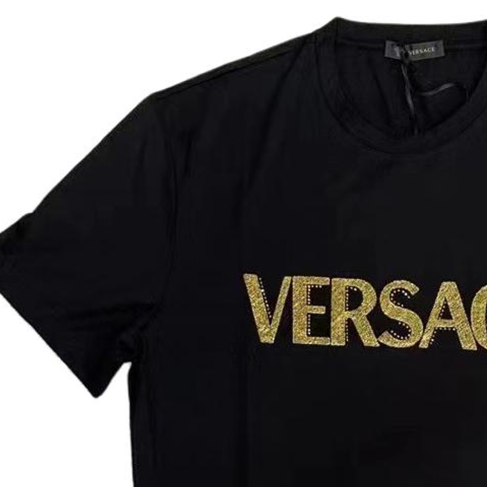Мужская футболка Versace Logo (черная) — фото 6
