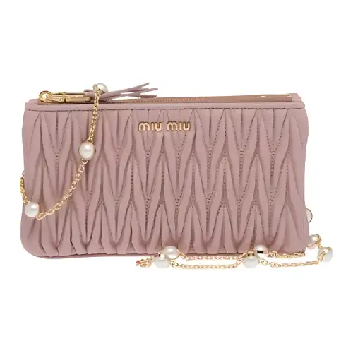 MIU MIU Sheepskin Shoulder Bag Women's Pink
