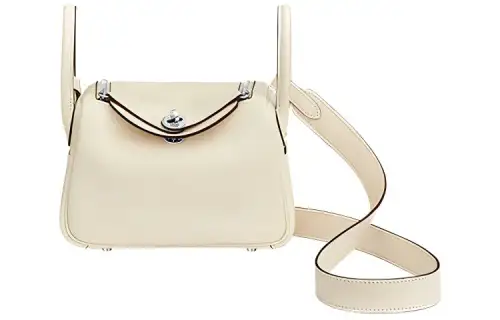 HERMES Lindy Swift Leather Handbag 19 Women's I2 Nata Cream White