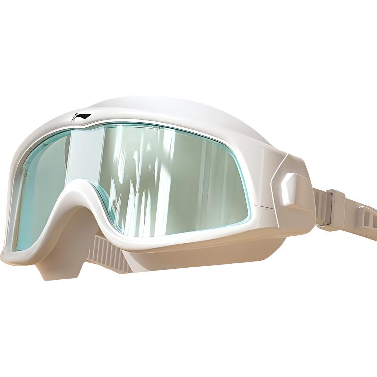 Li Ning Swim Goggles Lens Polycarbonate; Frame Silicone Outdoor Unisex Silver White