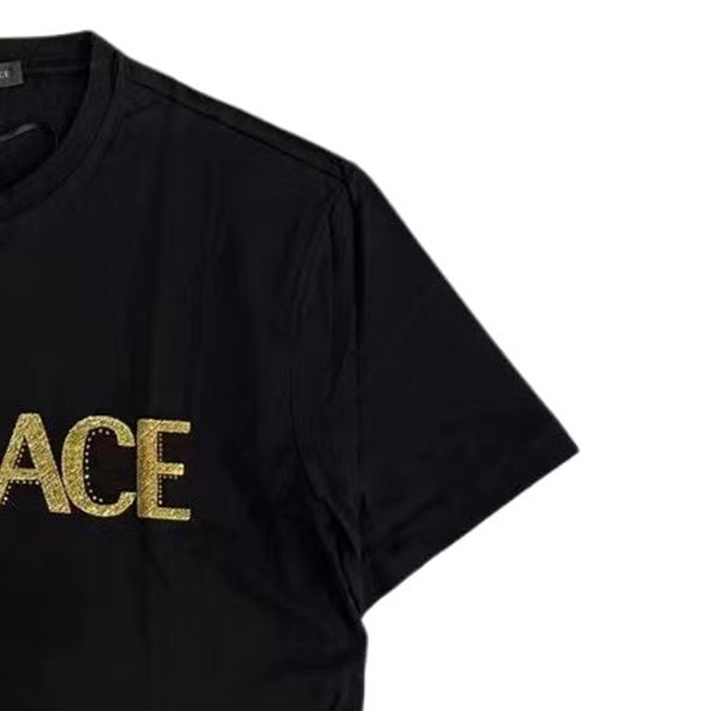 Мужская футболка Versace Logo (черная) — фото 5