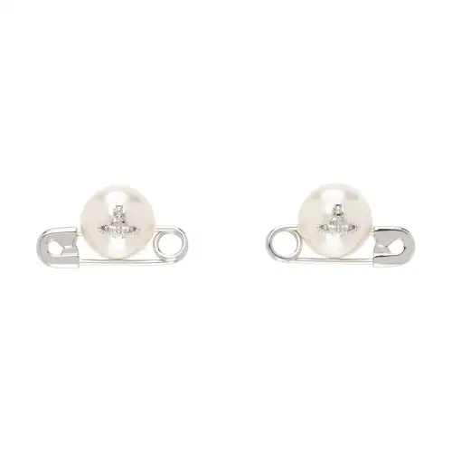 Vivienne Westwood Jordan Pearl Saturn Pin Brass Earrings Earrings Women's Silver