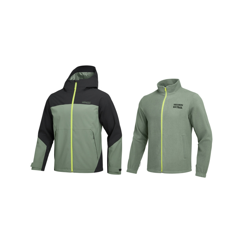 Skechers Skechers, velvet travel sports liner for hiking, waterproof windproof breathable wear-resistant keep warm water repellent jacket, three-in-one
