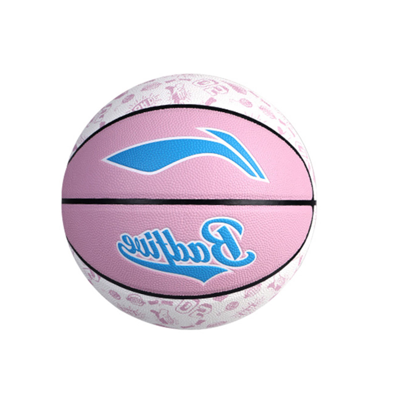 Li Ning Badfive Pu Basketball Pink White Size 7 Ball Training Unisex
