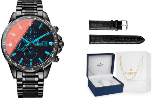 Bestdon Automatic Mechanical Movement Stainless Steel Watchband Watch Men's Watches Black Dial