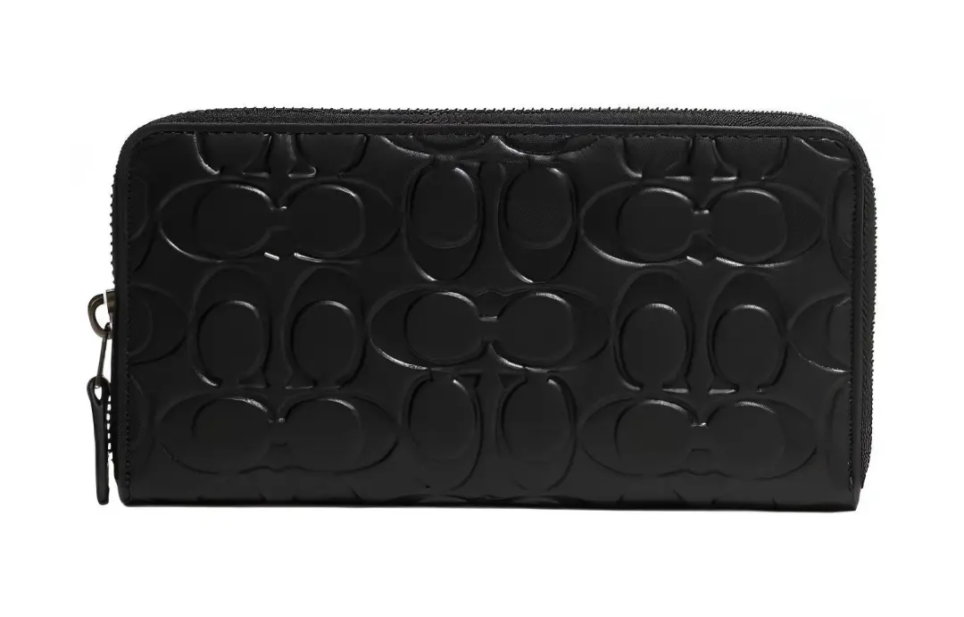 COACH Accordion Wallet Cow Leather Card Holder, Wallet Women's Black