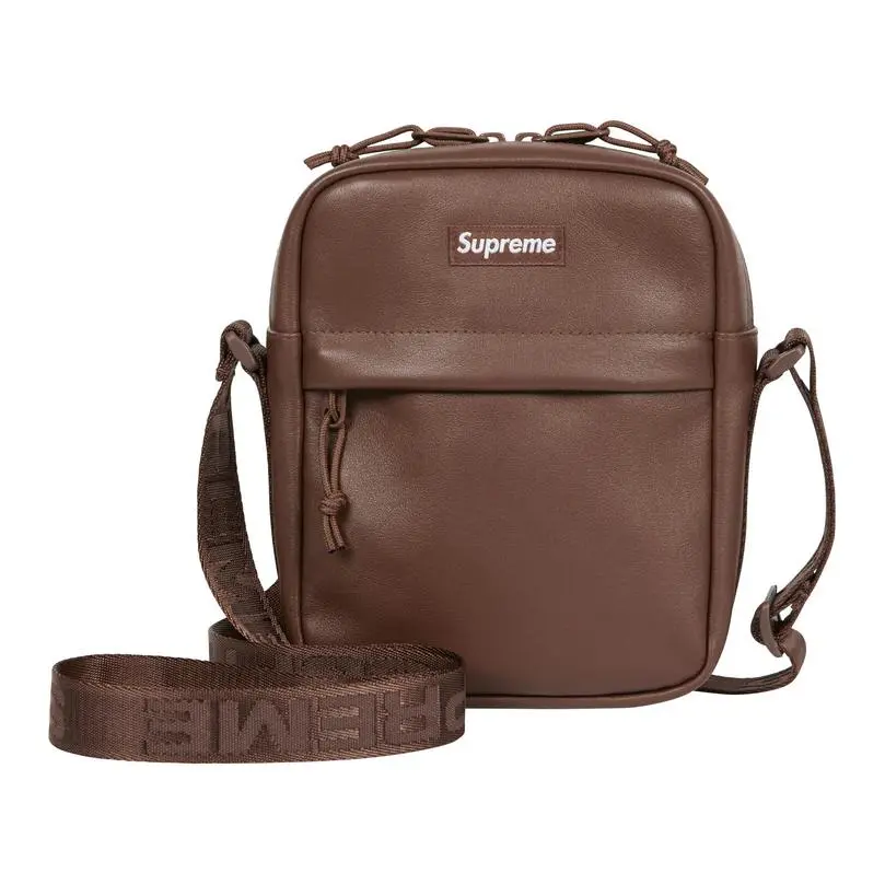 Supreme Cow Leather Shoulder Bag Crossbody Bags Regular Unisex Brown