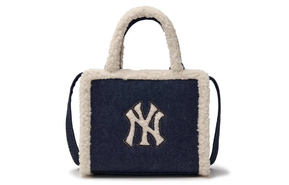 MLB Sherpa Tote Bag, Crossbody Bag, Shoulder Bag, Shopping Bag, Handbag Regular Unisex Dark Marine Blue