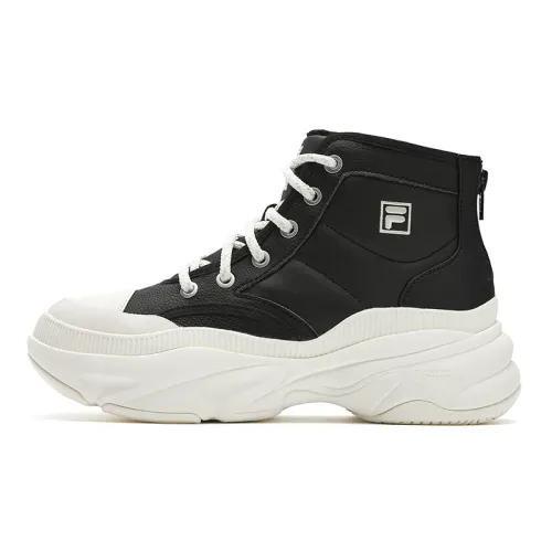 FILA BREAD Comfortable Mid top Chunky Sneakers Women's Black White