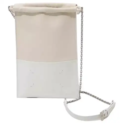 Maison Margiela Leather Cell Phone Pouch, Shoulder Bag, Crossbody Bag Women's White