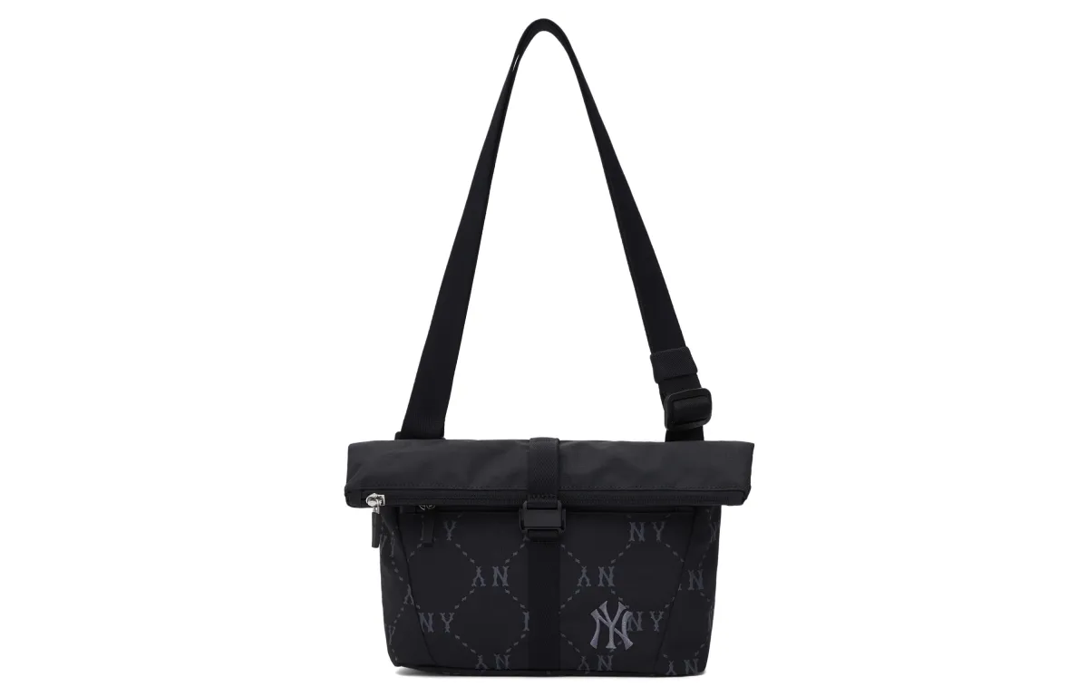 MLB Hobo Bag, One Shoulder Messenger, Crossbody Bag, Zip Closure Regular Unisex Black