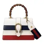GUCCI Dionysus Multicolor Cow Leather Shoulder Bag, Crossbody Bag, Handbag Medium Women's White/Dark Blue/Red