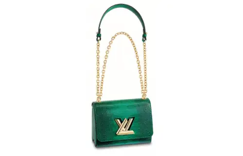LOUIS VUITTON Twist Lizard Skin Handbag Small Women's Green