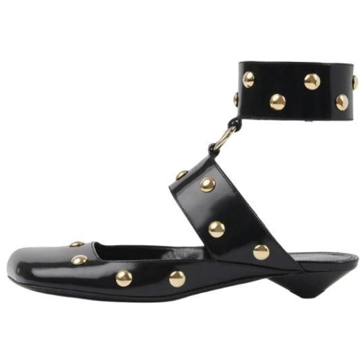 Хлоя Джейд кожаный Квадратная голова с застежкой для отдыха туфли женский черный