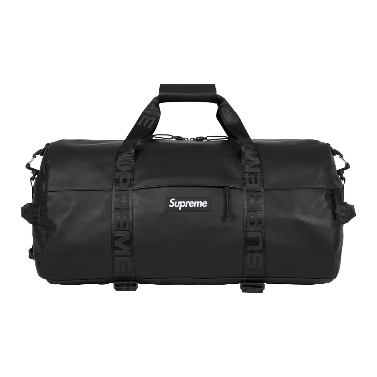 Supreme Cow Leather Handbag Travel Bag Unisex Black