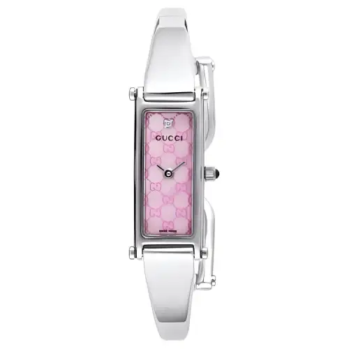 GUCCI Wrist Watches Quartz Movement Stainless Steel Strap 24*12mm Pink Watch Dial Unisex 30m Water Resistant