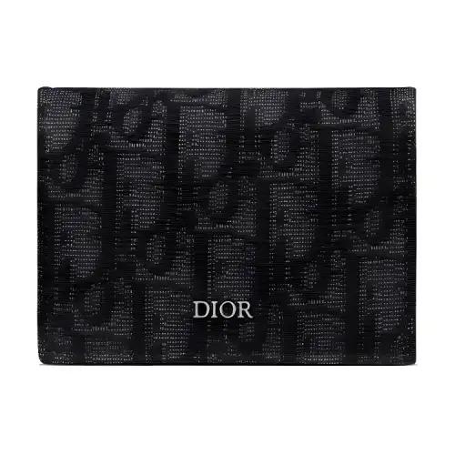 DIOR Cow Leather Business Card Holder, Coin Purse, Card Holder Men's Black