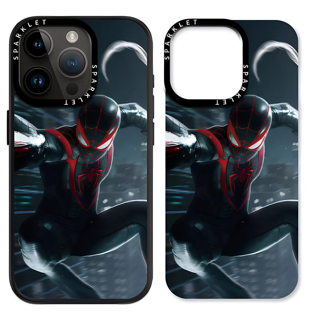 Disney Disney ABS+PC material Marvel Spider-Man Parallel Universe Miles Magnetic Replaceable Case Advanced Wireless Charging Mobile Phone Case Suitable for Apple/apple 16/15/14/13 PRO/MAX Cartoon Anime Trendy Cool