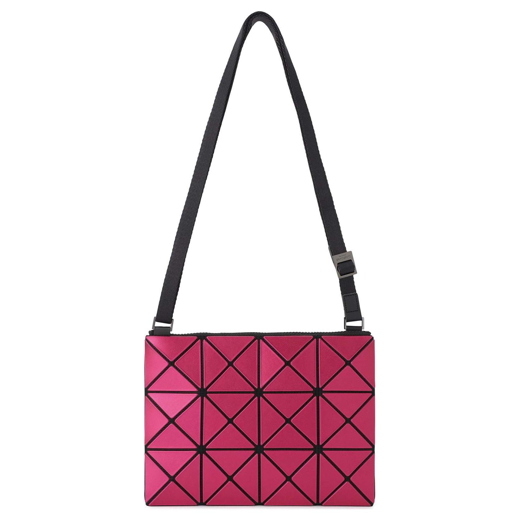 ISSEY MIYAKE Issey Miyake LUCENT series November limited brand classic triangular piece zipper closure PVC resin crossbody shoulder bag women's pink