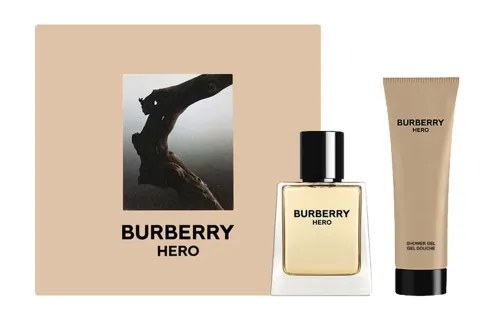 Burberry Men's heroes, wooden gift box, perfume, shower gel, new version, woody notes, 50 ml, 75 ml