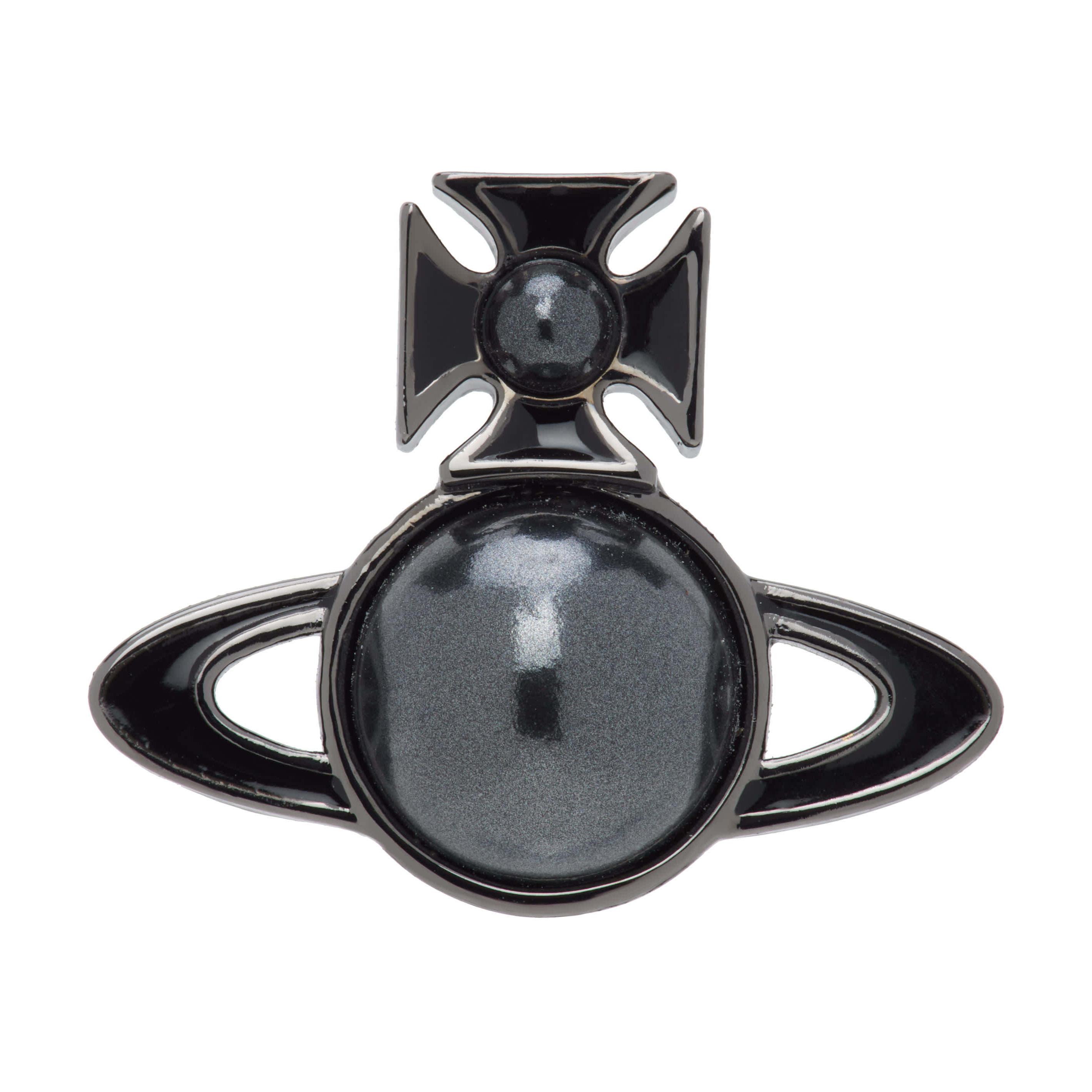 Vivienne Westwood Brass enamel, black earrings pearl, with your logo imprint, men's style