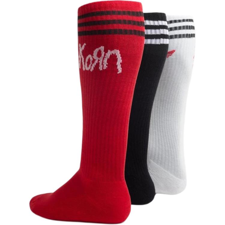 Adidas X KoRn Socks Set Of 3 White/Black/Better Scarlet