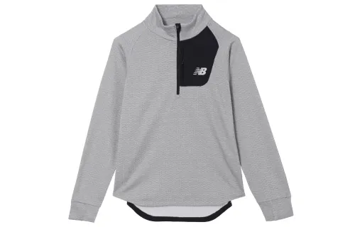 New Balance Heat Grid T Shirts Men's Gray Crew Neck Moderate Straight Fit