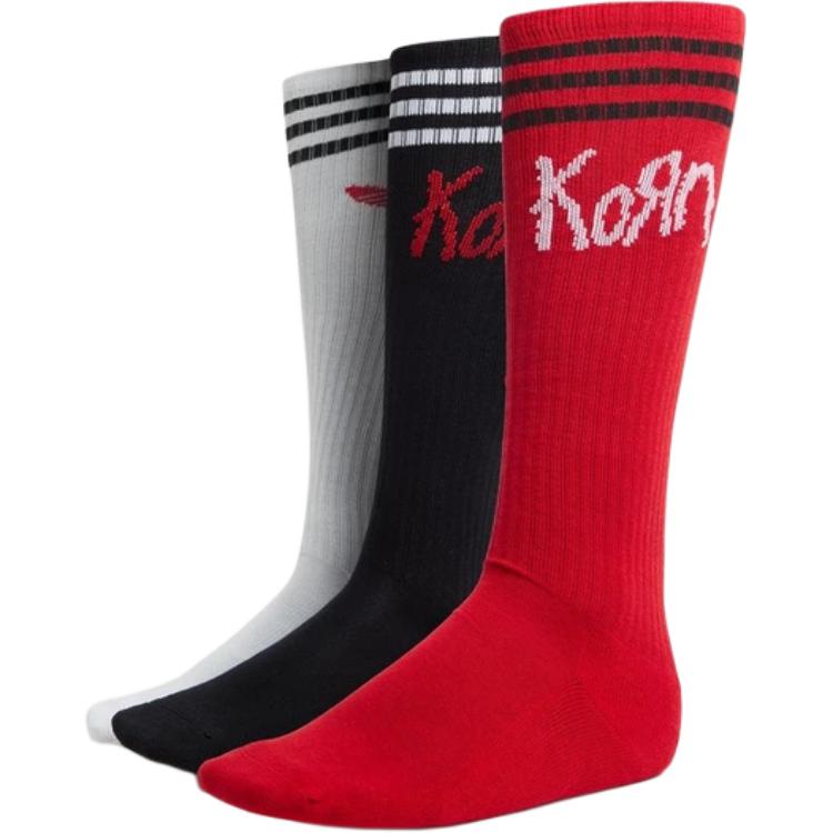 Adidas X KoRn Socks Set Of 3 White/Black/Better Scarlet