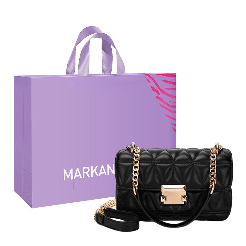 MARKANGARO Pu Small Square Bag Handbag Regular Women's Black/White