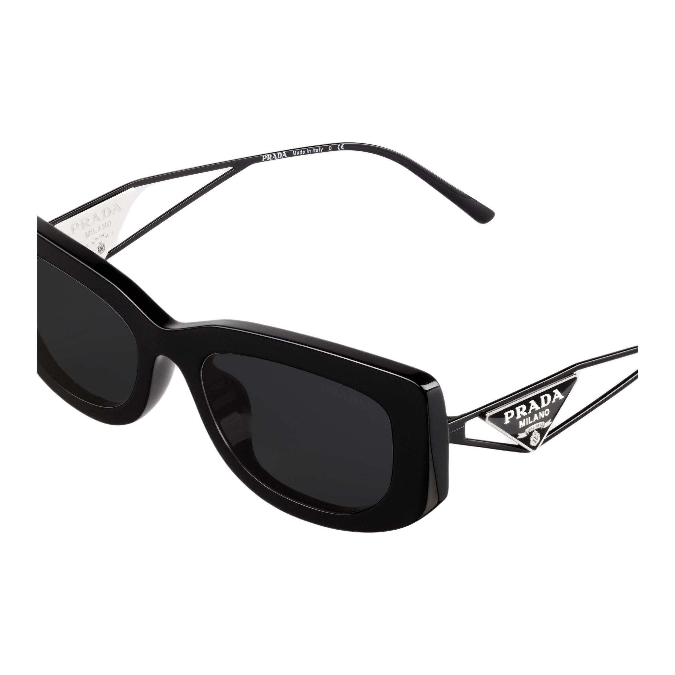 Женские солнцезащитные очки Prada Logo (черные) — фото 6
