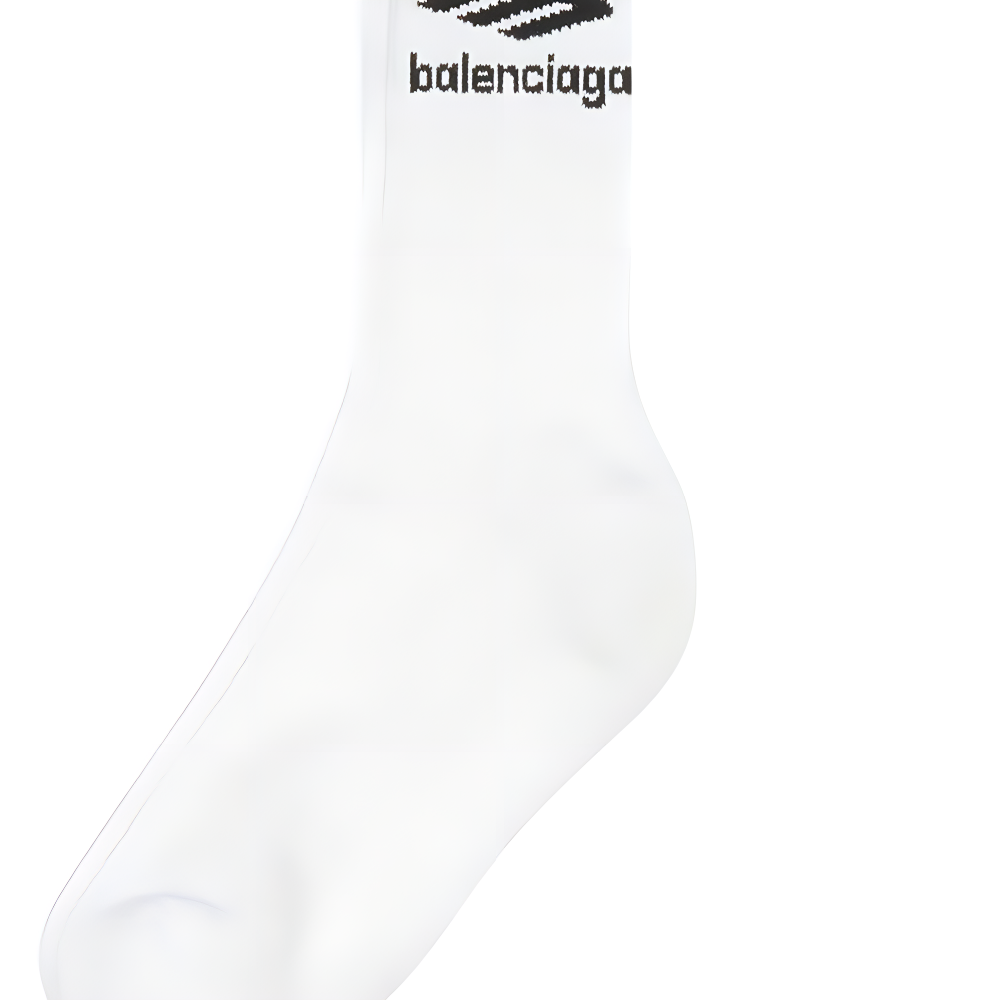 Balenciaga Knee High Socks Regular Fit Unisex 1 Pack White