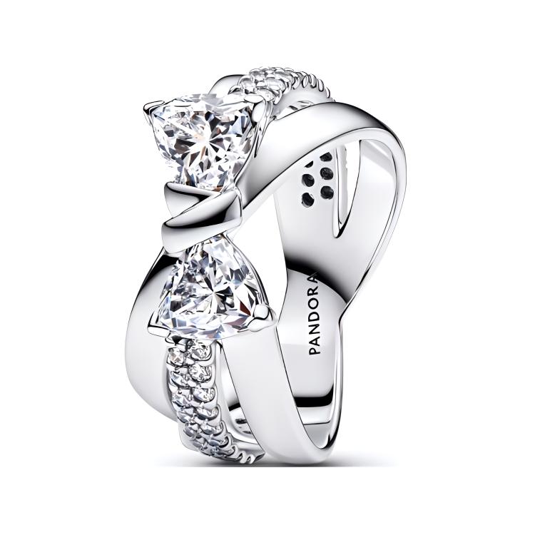 Женское кольцо Pandora Crystal Bow (серебряное)