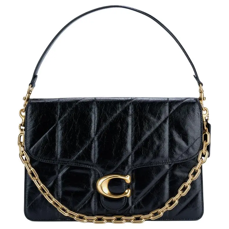 COACH Tabby Cow Leather Shoulder Bags Large Women's Black