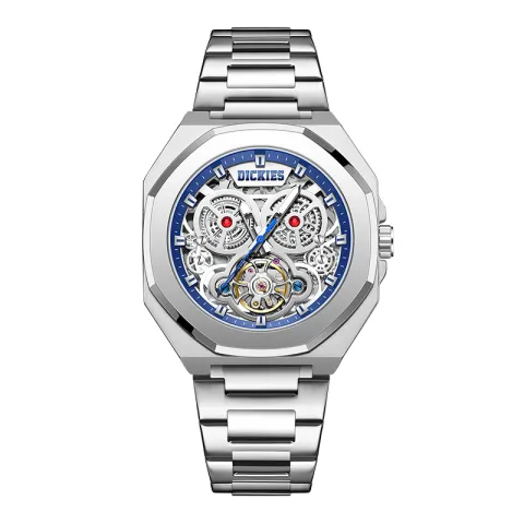 Dickies Wrist Watches Mechanical Movement Steel Strap Silver Dial Men's Watches
