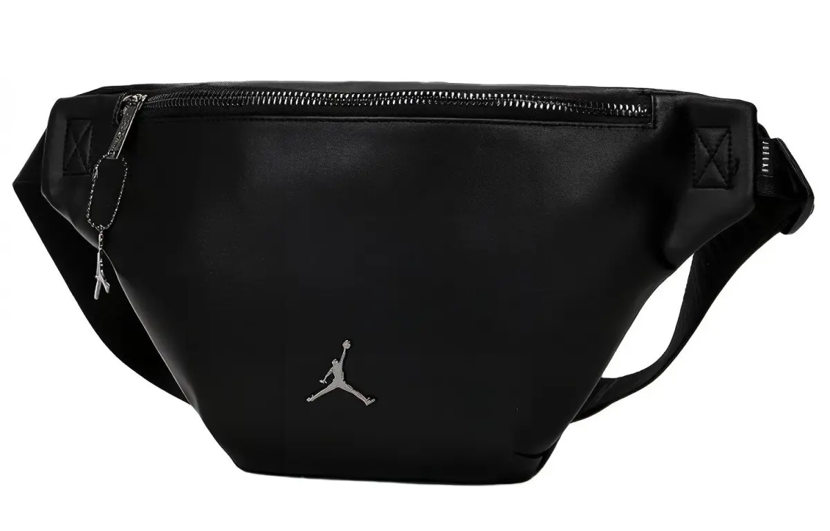 Jordan Synthetic Leather Sling Bag, Crossbody Bag, Fanny Pack Regular Unisex Pure Black