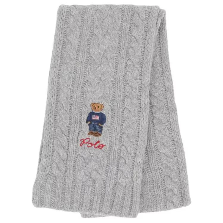 Polo Ralph Lauren Polyester Knit Scarves Men's Gray