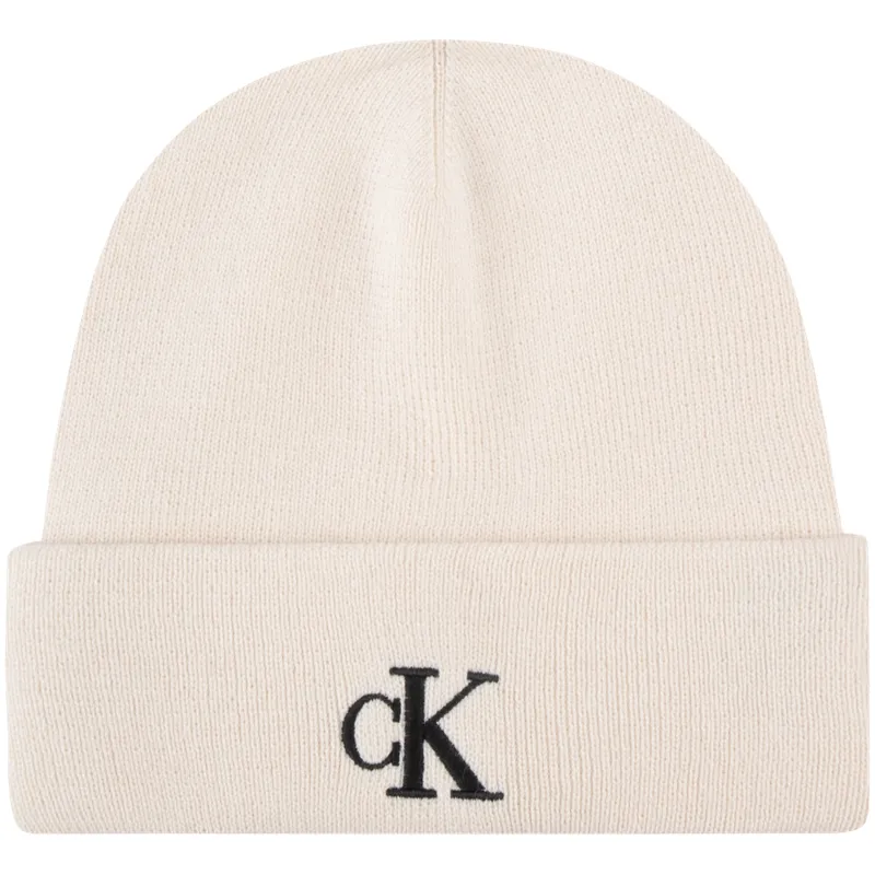 CALVIN KLEIN Cotton Beanies Unisex Ivory