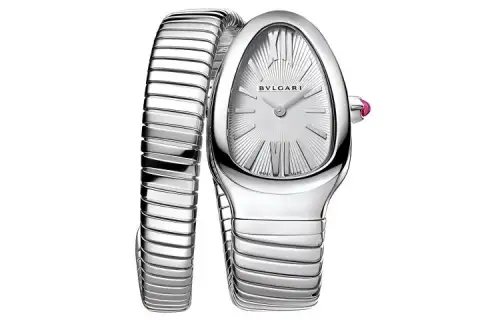 BVLGARI Serpenti Series Wrist Watches Quartz Movement Stainless Steel Watchband 35mm Silver Dial Women's Watch