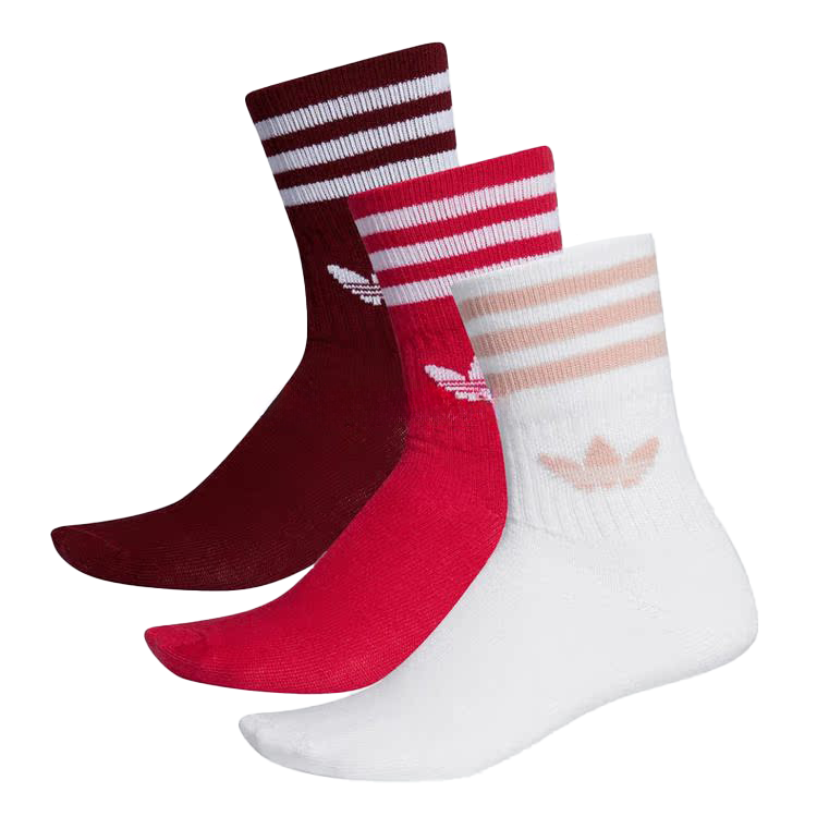 Adidas Originals MID CUT CRW SCK Crew Socks Unisex 3 Pack