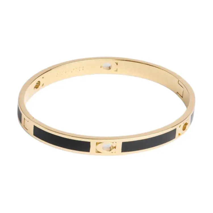 COACH Enamel Bangles Unisex Gold/Black